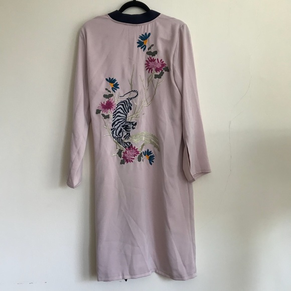 NWT TopShop Embroidered Tiger Duster Coat Jacket - Picture 6 of 8